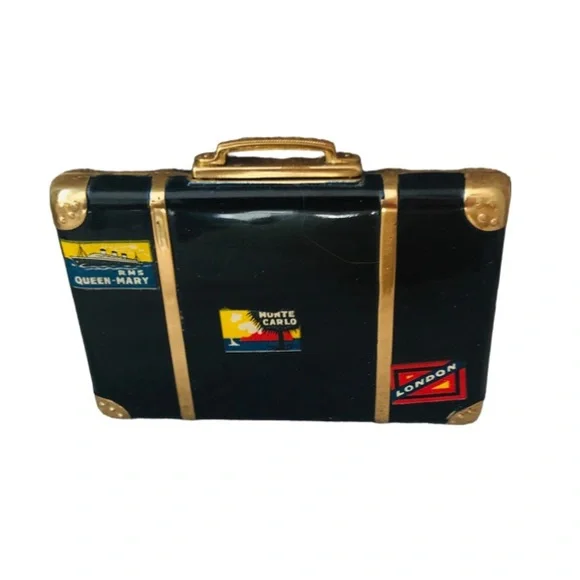 PATPEND Stamp 1940’s Miniature Suitcase Powder Compacts - Picture 2 of 11